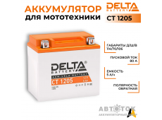 Delta CT 1205, 12V 5Ah, 80А YTX5L-BS, YTZ7S, YT5L-BS