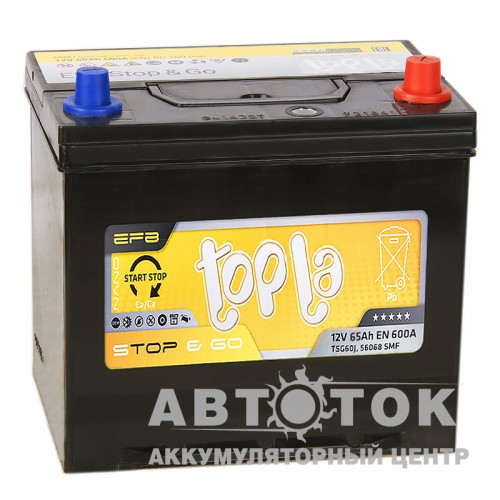 Автомобильный аккумулятор Topla EFB Stop-n-Go 65R 600A 112260 56568