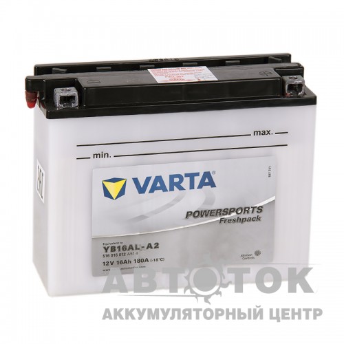 Автомобильный аккумулятор Varta FUNSTART Freshpack 16 Ач 180А 205x72x164 О.П. 516016012, YB16AL-A2 сухозар.