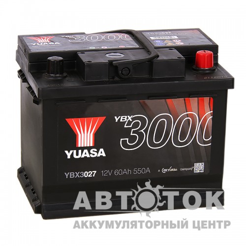 Автомобильный аккумулятор YUASA YBX3000 62R 550А  YBX3027