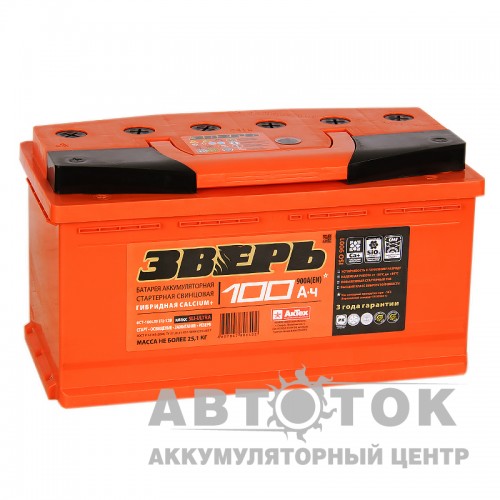 Автомобильный аккумулятор Зверь 100L 900A