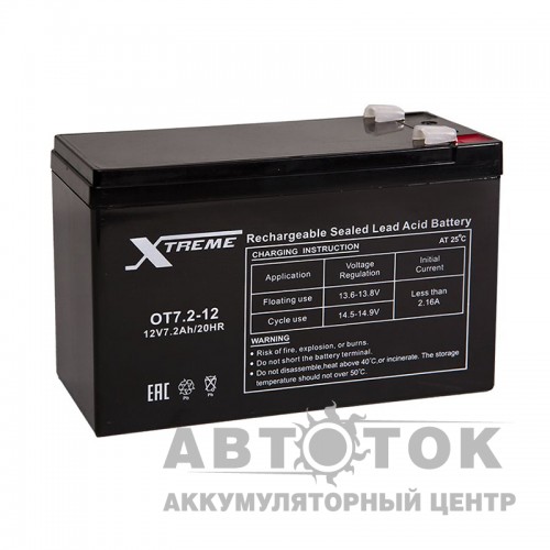 Автомобильный аккумулятор UPS Xtreme VRLA 12V 7.2 Ah OT7.2-12 151х65х94