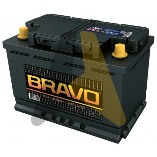 Автомобильный аккумулятор Bravo 74 euro 650A