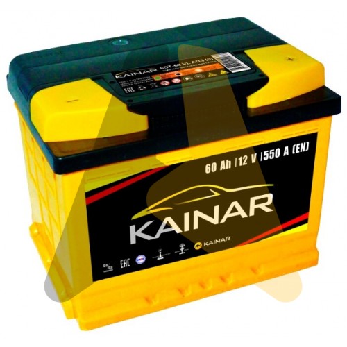 Автомобильный аккумулятор KAINAR 60 Ач о.п. 550А