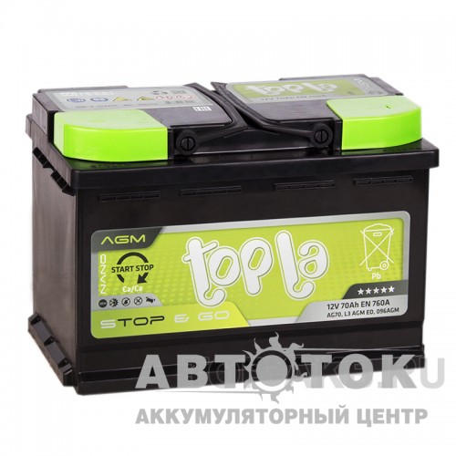 Автомобильный аккумулятор Topla AGM Stop-n-Go 70R 760A 114070