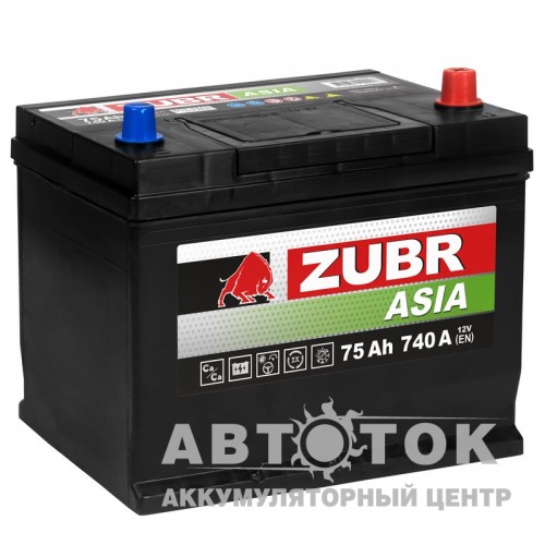 Автомобильный аккумулятор ZUBR Premium Asia 75R 740A 