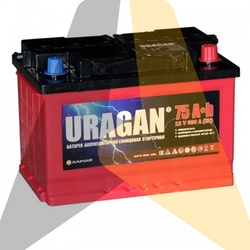 Автомобильный аккумулятор URAGAN 75R 600A